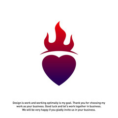 Fire Love Creative logo concepts, Flame logo template, elements and symbols, template - Vector