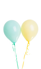 pastel colored balloons isolated