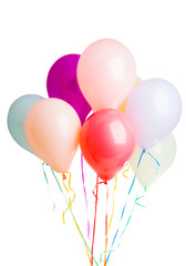 pastel colored balloons isolated