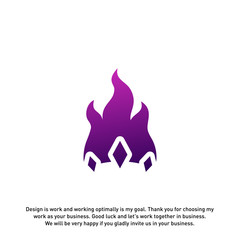 Fire Crown logo designs concept vector. Flame Crown logo template. Crown logo Vector. Fire logo