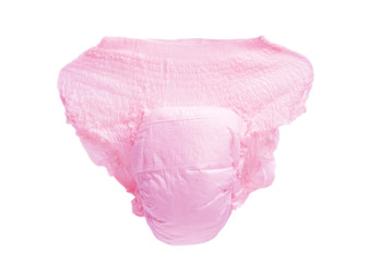 Pink diaper isolated
