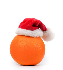   Christmas orange on a white background