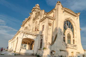 Fototapeta na wymiar the view on historic casino (now closed) in Constanta, Romania