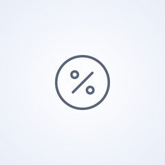 Interest, percent icon, vector best gray line icon