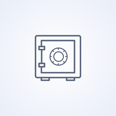 Safe, vector best gray line icon