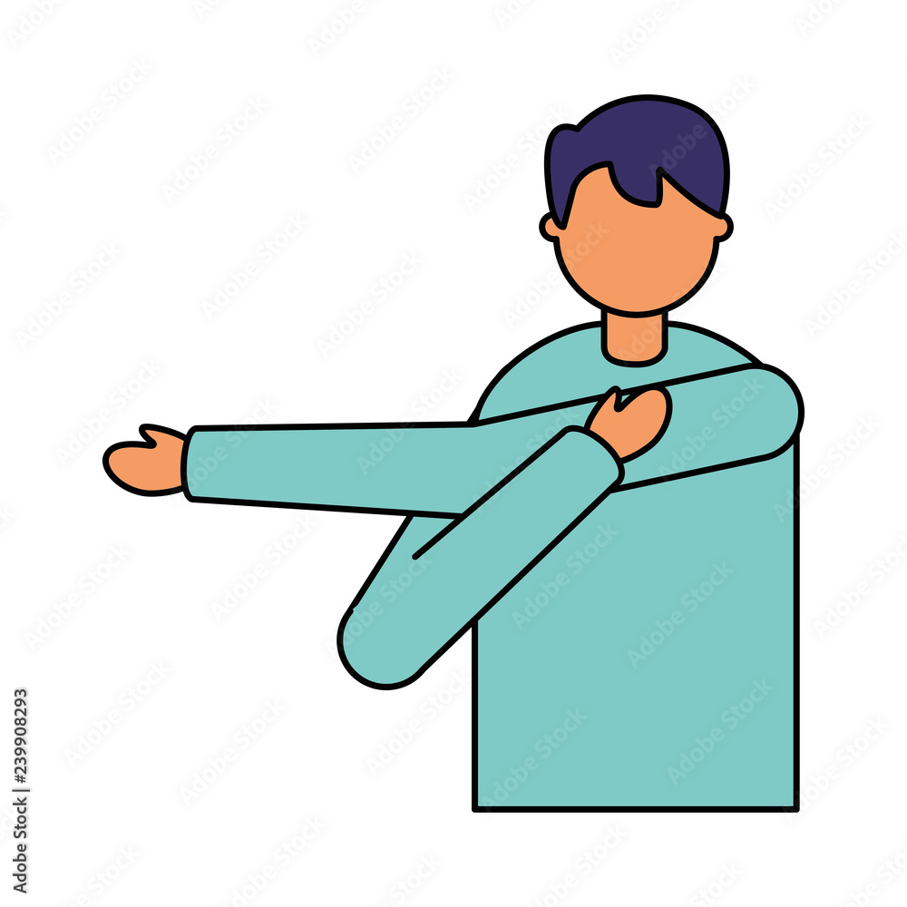 Wall mural man stretching activity