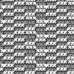 grayscale intricate triangles repeating pattern with 3D illusion for textile, fabric, monochromic background, backdrop, wallpaper and creative surface designs. pattern swatch at eps. file