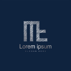 Fototapeta premium Initial Letter MF Logo Template Vector Design
