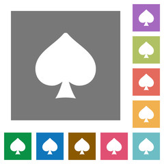 Spades card symbol square flat icons