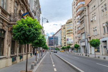 the view on the street in Bucharest - capital of Romania © anilah