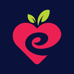Letter E Fruit Love logo