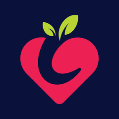 Letter L Fruit Love logo