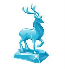 vector illustration of ice crystal deer