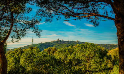 panorama of barcelona from park guell