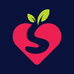 Letter S Fruit Love logo