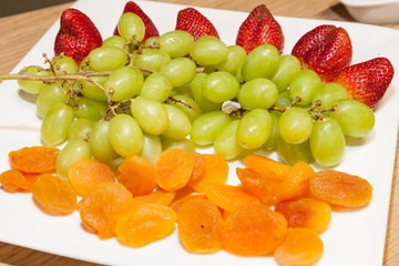 plate with fresh fruits