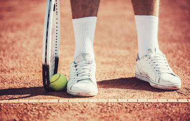 Plakat Tennis player, close up photo. Sport, recreation concept