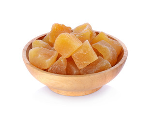 ginger dried in bowl on white background