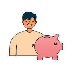 businessman with piggy bank
