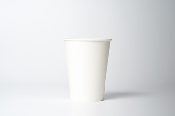 Paper cups on a white background