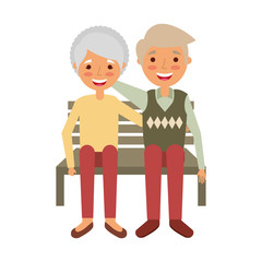 Fototapeta premium elderly couple sitting on bench