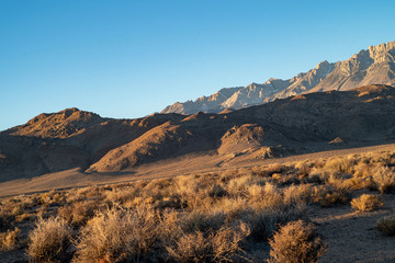 Eastern Sierra Nevada mountains and desert valley landscape