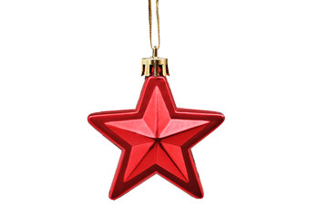 Christmas & New Year red star against white background