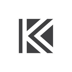 letter k square geometric arrow logo vector