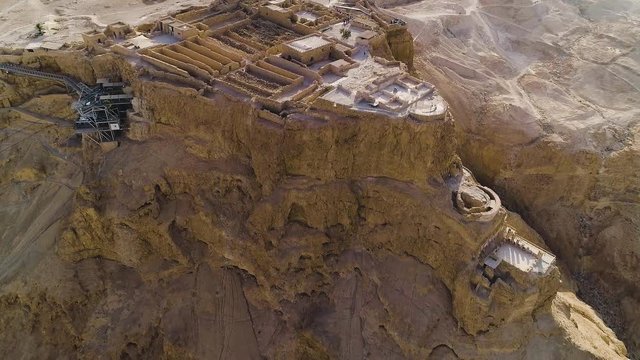 Metsada, Israel, aerial view 4k footage