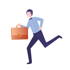 business man with portfolio avatar character