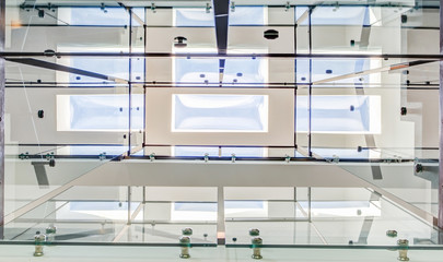 Modern custom staircase made of glass and metal