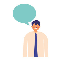 businessman portrait speech bubble