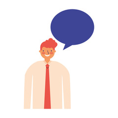 businessman portrait speech bubble