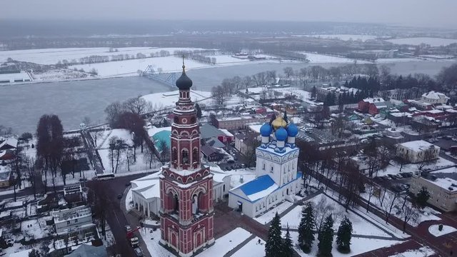 Old Church and bell tower in the city of Bronnitsy. Russia.