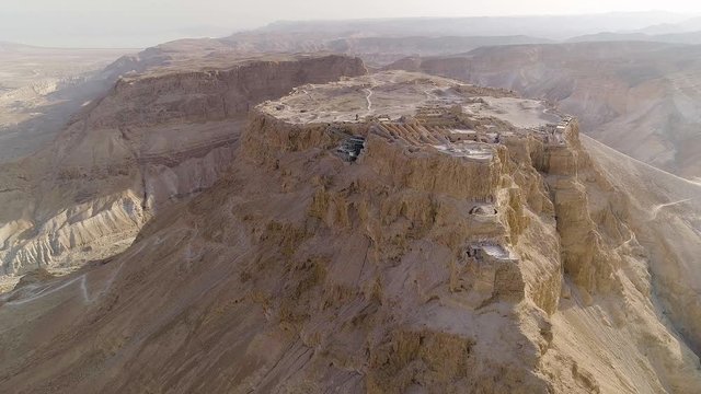 Metsada, Israel, aerial view 4k footage