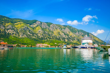 Fototapeta premium Port in old town Kotor, Montenegro.