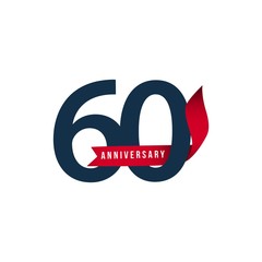60 Year Anniversary Vector Template Design Illustration