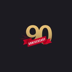 Obraz premium 90 Year Anniversary Vector Template Design Illustration