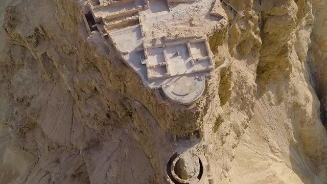 Metsada, Israel, aerial view 4k footage