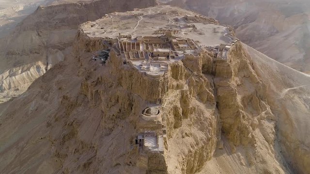 Metsada, Israel, aerial view 4k footage