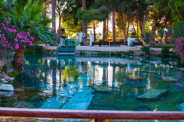 The swimming pool in the Pamukkale Turkey