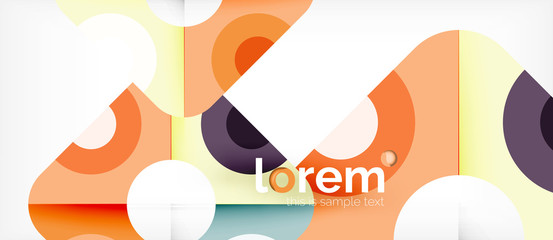 Geometric colorful shapes composition abstract background. Minimal dynamic design