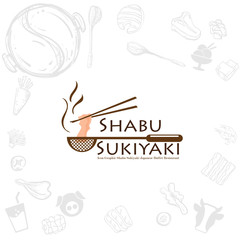 shabu sukiyaki logo icon graphic japanese buffet restaurant