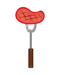meat steak with fork
