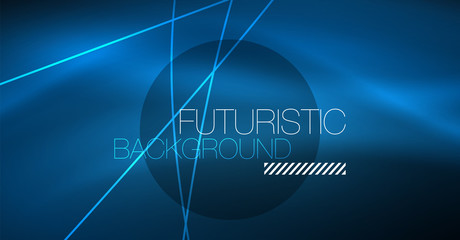 Neon glowing magic background, neon banner, night sky wallpaper. Magic light effect. Christmas abstract pattern.