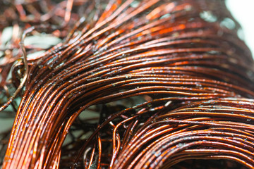 The copper coil is in the motor with a clutch of oil.