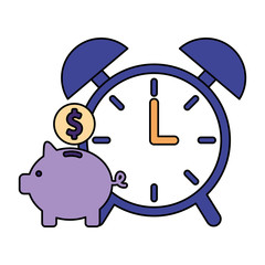 alarm clock piggy bank coin business