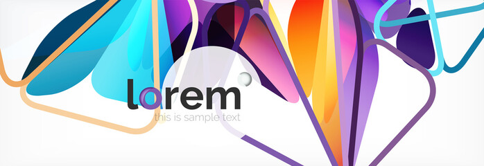 Vector colorful geometric triangle background, crystal banner design