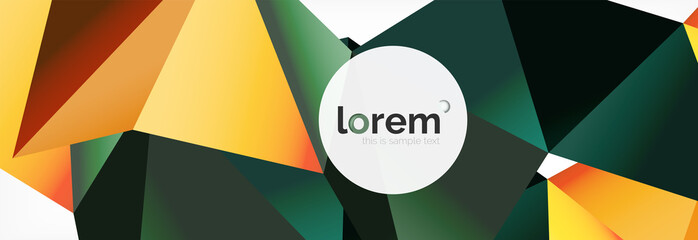 Obraz premium Vector colorful geometric triangle background, crystal banner design