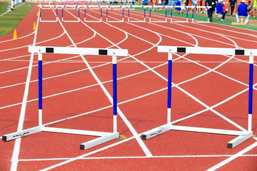Obraz premium Hurdle rack, in the track and field